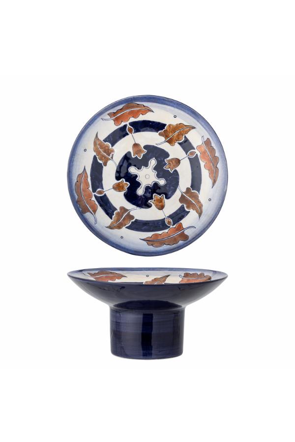Bloomingville Myrna Pedestal Bowl, Multi, Stoneware