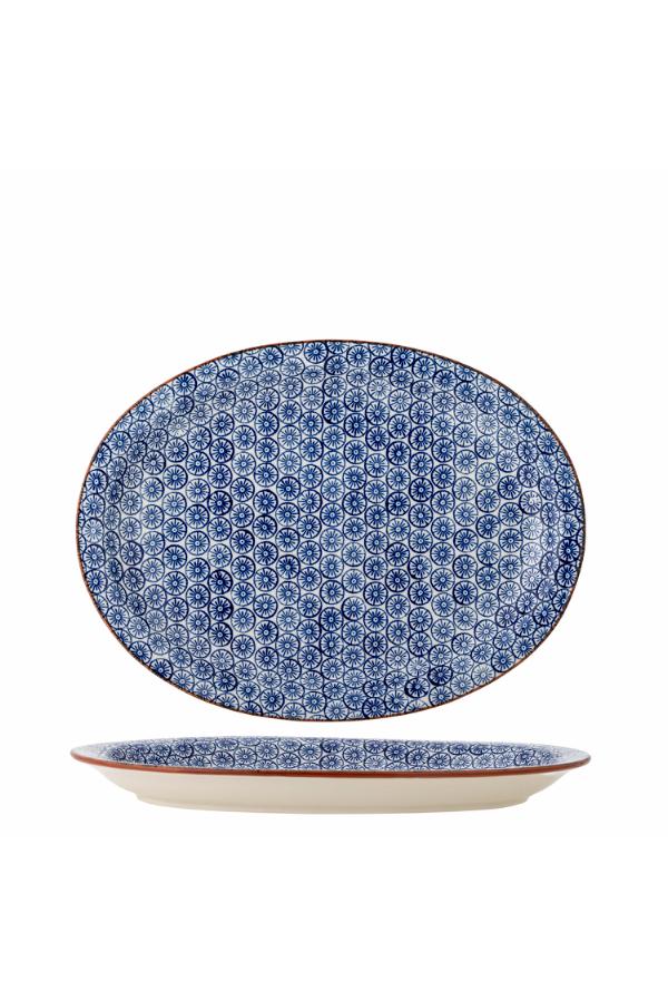 Bloomingville Karine Serving Plate, Blue, Stoneware