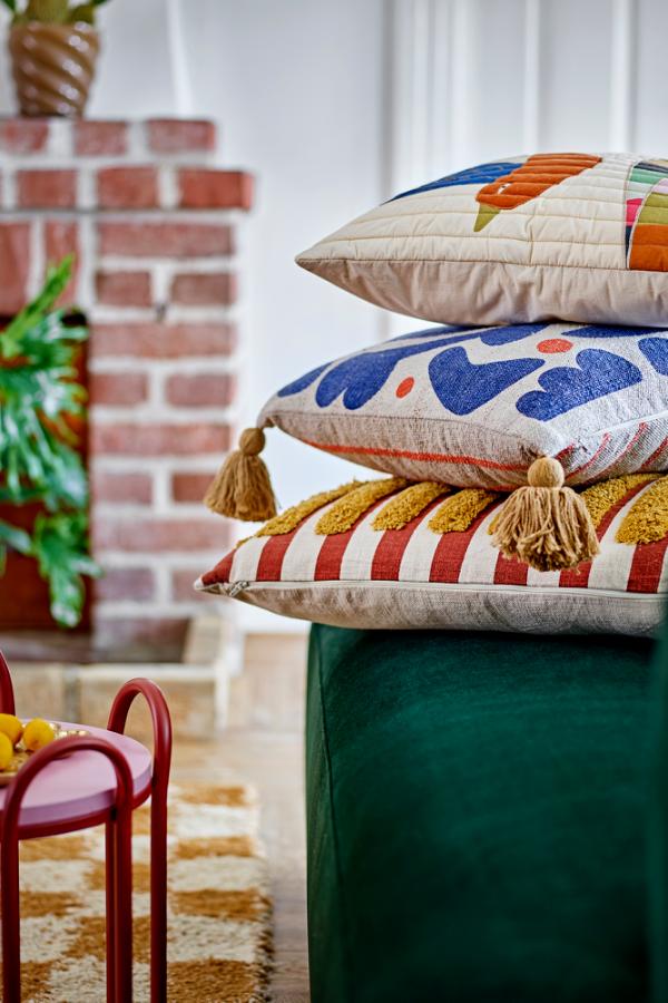 Bloomingville Eviaya Cushion, Multi, Recycled Cotton