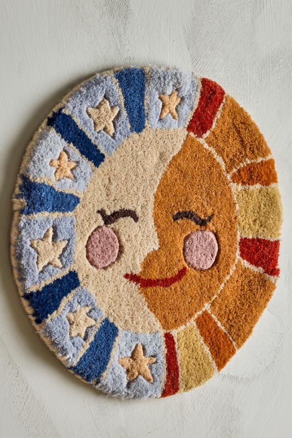 Bloomingville Mini Sun Wall Decor, Multi, Wool
