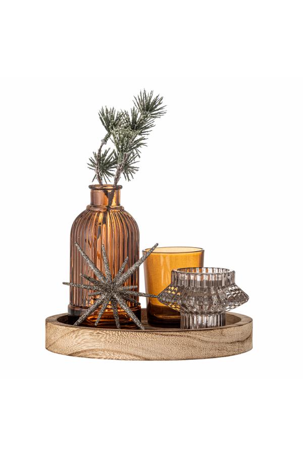 Bloomingville Sanga Tray w/Votive, Brown, Glass