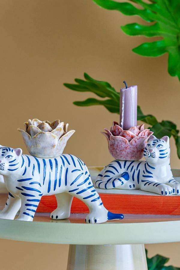 Bloomingville Rory Candle Holder, Multi, Stoneware