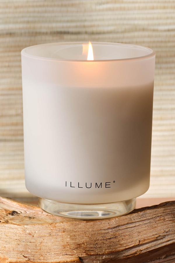 Illume Driftwood Box Glass Candle, White,