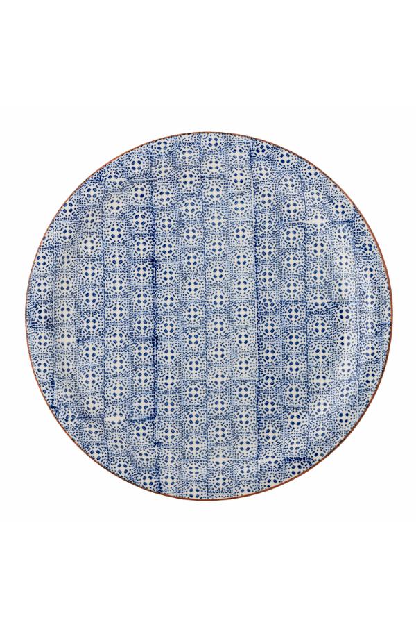 Bloomingville Karine Serving Plate, Blue, Stoneware