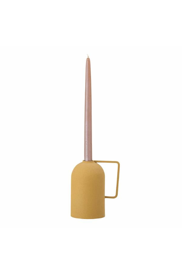 Bloomingville Idon Candle Holder, Yellow, Metal