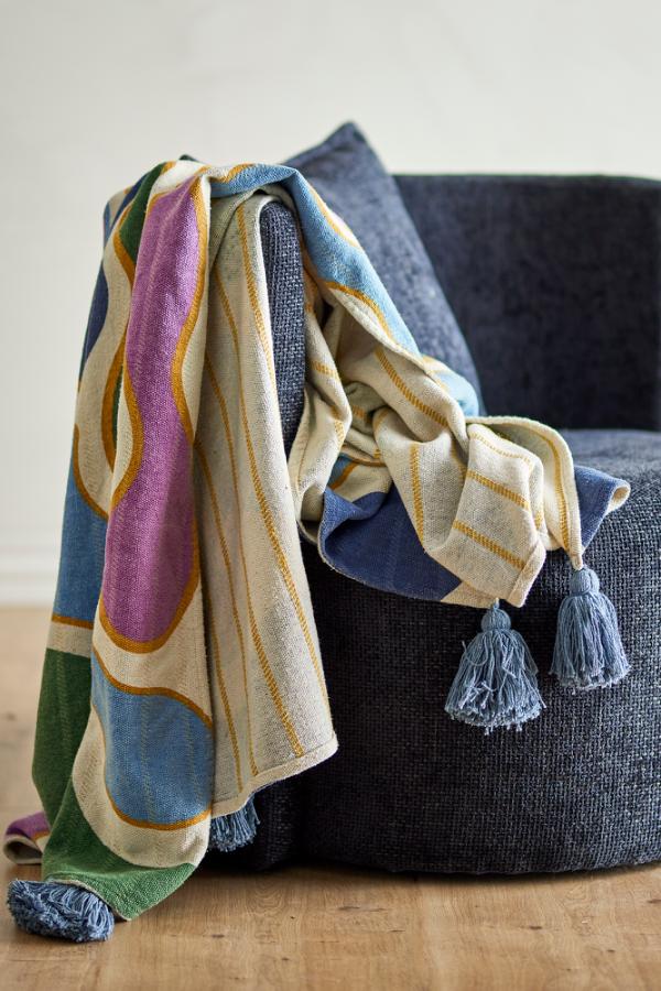 Bloomingville Salacia Throw, Multi, Recycled Cotton