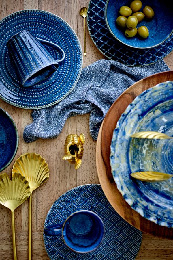 Creative Collection Rowan Serving Plate, Blue, Stoneware