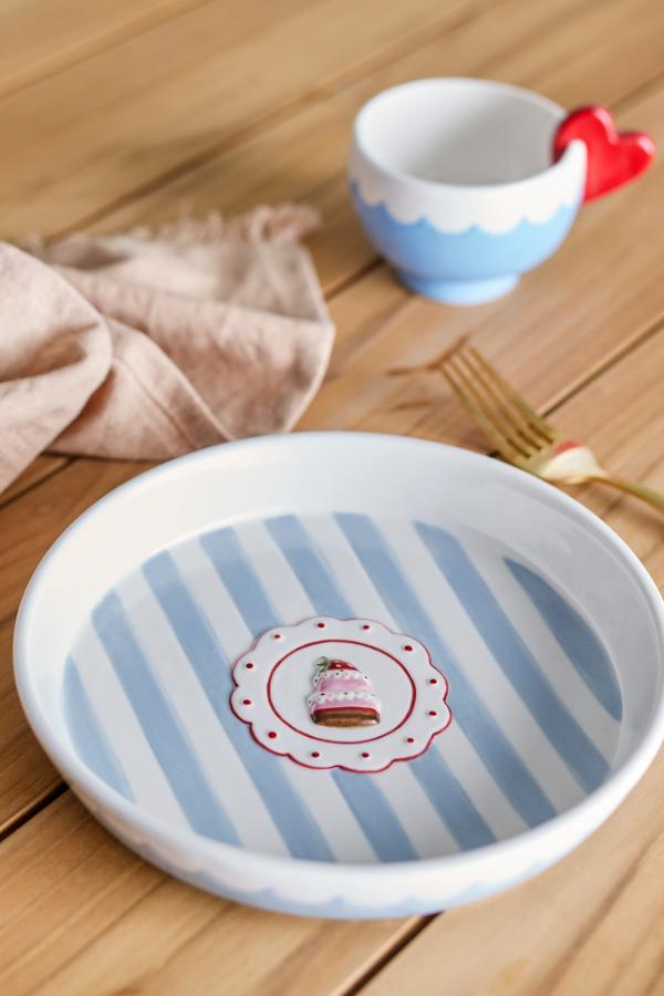 Bloomingville Lively Serving Plate, Blue, Stoneware