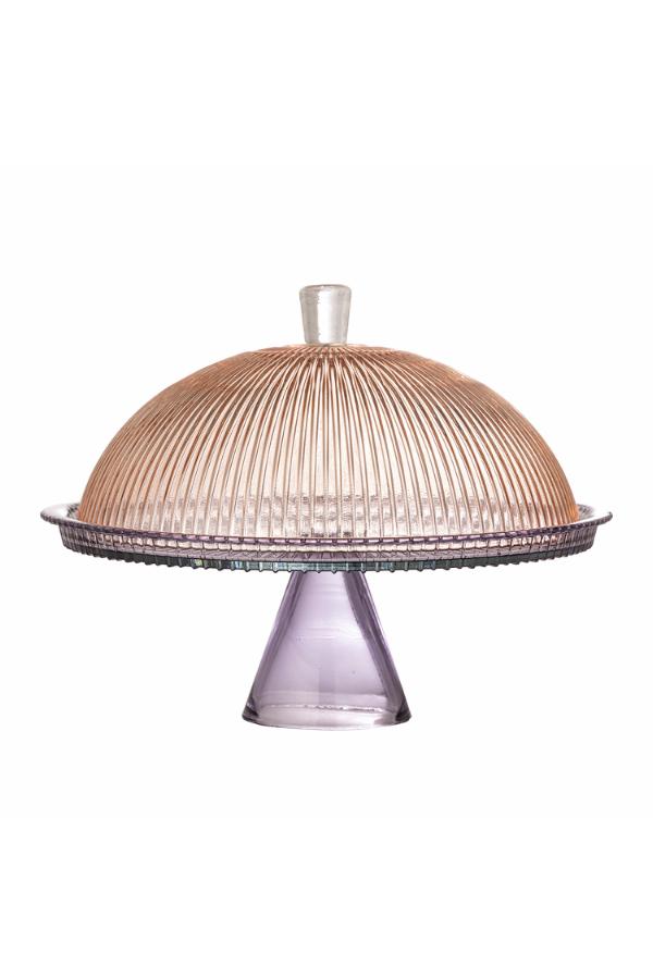 Bloomingville Tayo Cake Tray w/Dome, Multi, Glass