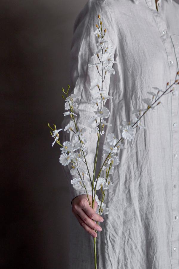 Bloomingville Orchid Stem, White, Artificial Flowers