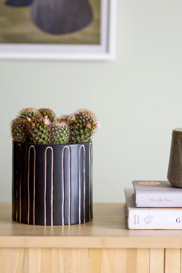 Bloomingville Troy Flowerpot, Black, Stoneware
