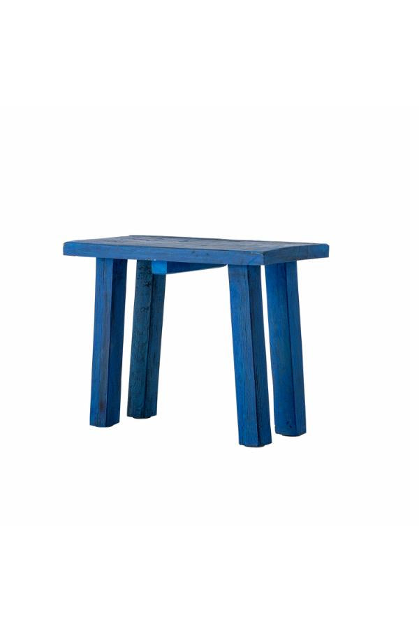Creative Collection Porir Pedestal, Blue, Reclaimed Wood