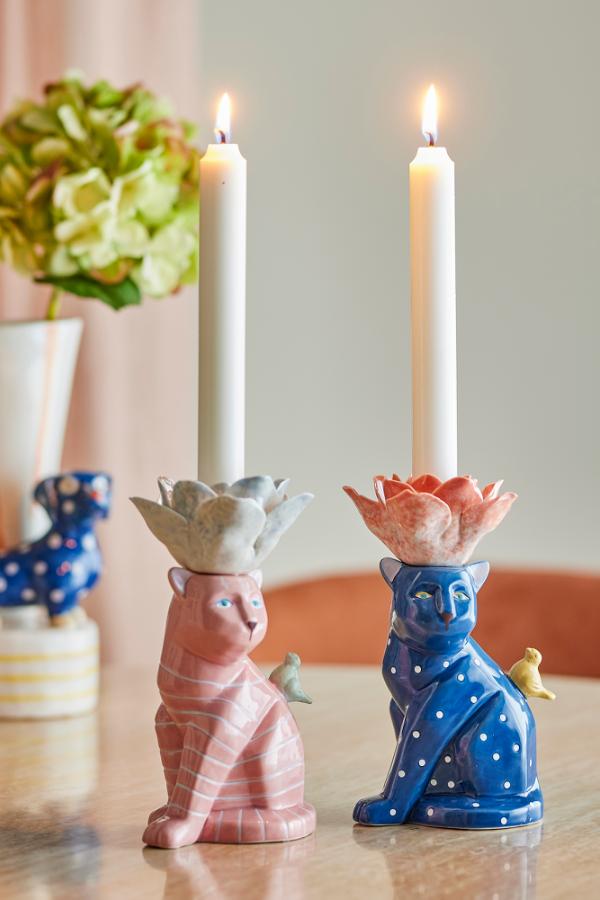 Bloomingville Eri Candle Holder, Multi, Stoneware