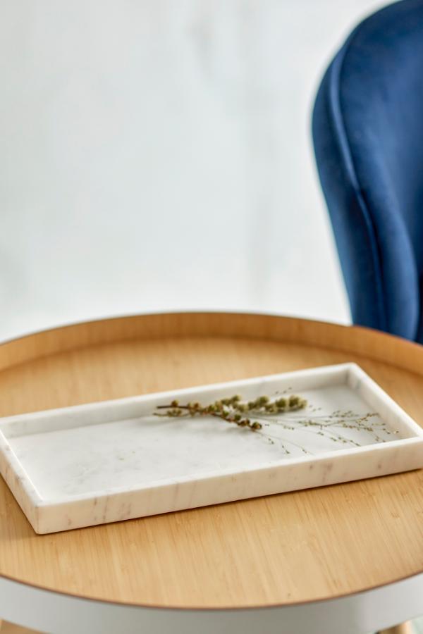 Bloomingville Majsa Tray, White, Marble