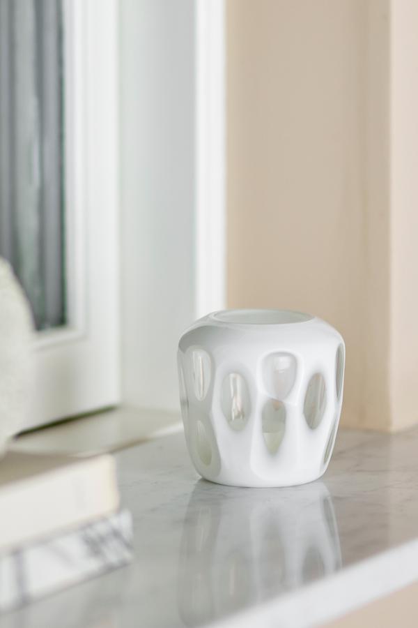 Bloomingville Rohan Votive, White, Recycled Glass