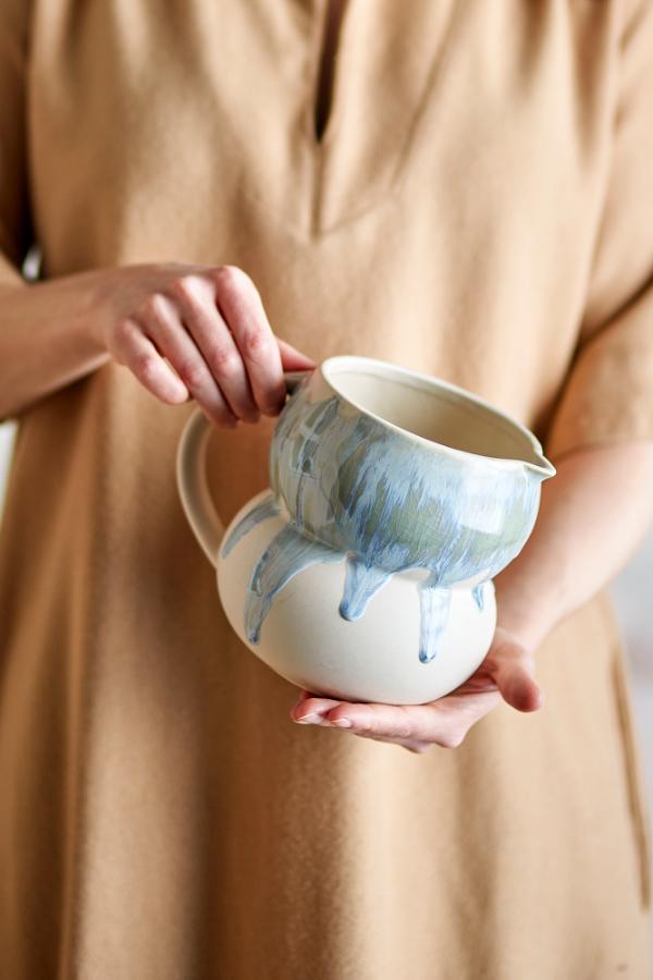 Bloomingville Luna Milk Jug, Blue, Stoneware