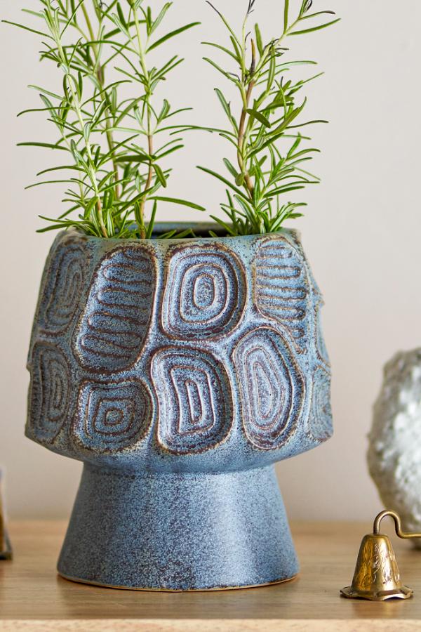 Creative Collection Clarke Flowerpot, Blue, Stoneware