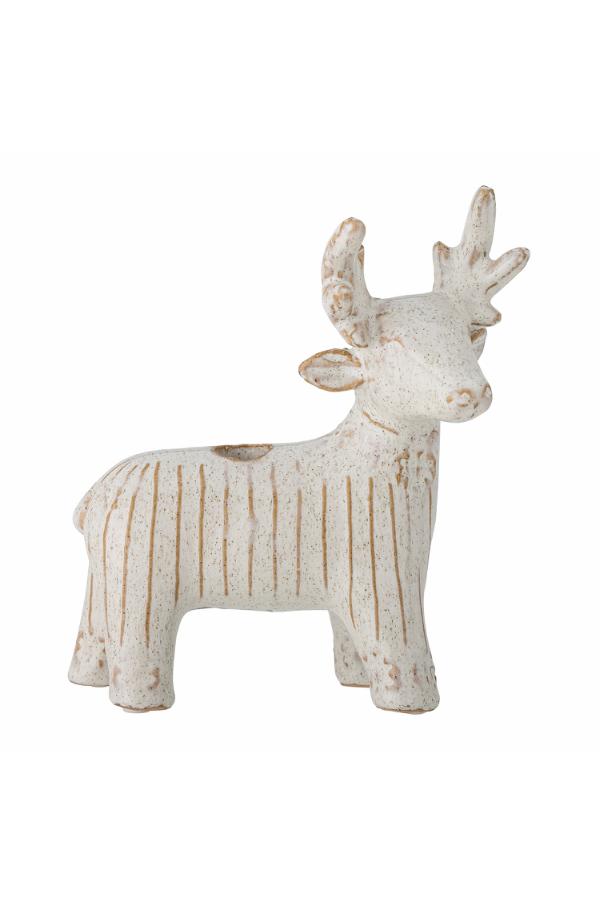 Bloomingville Elef Candle Holder, White, Stoneware