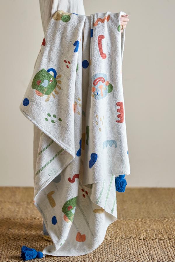 Bloomingville Mini Sylvie Throw, Multi, Recycled Cotton