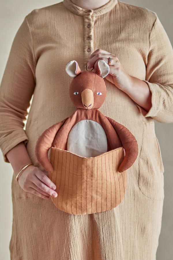 Bloomingville Mini Toto Wall Basket, Brown, Linen