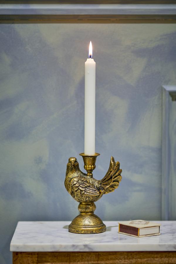 Bloomingville Fosna Candle Holder, Brass, Polyresin