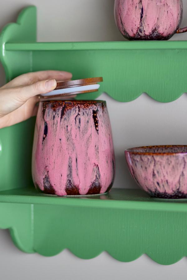 Creative Collection Rayen Jar w/Lid, Rose, Stoneware