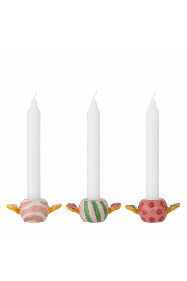 Bloomingville Caramella Candle Holder, Multi, Stoneware