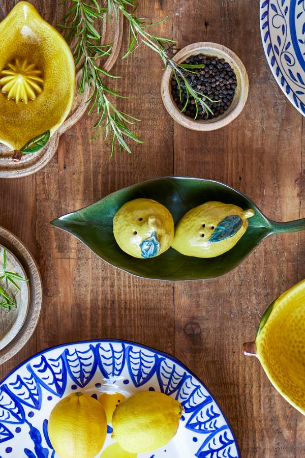 Creative Collection Limone Salt & Pepper Shaker Set, Yellow, Stoneware