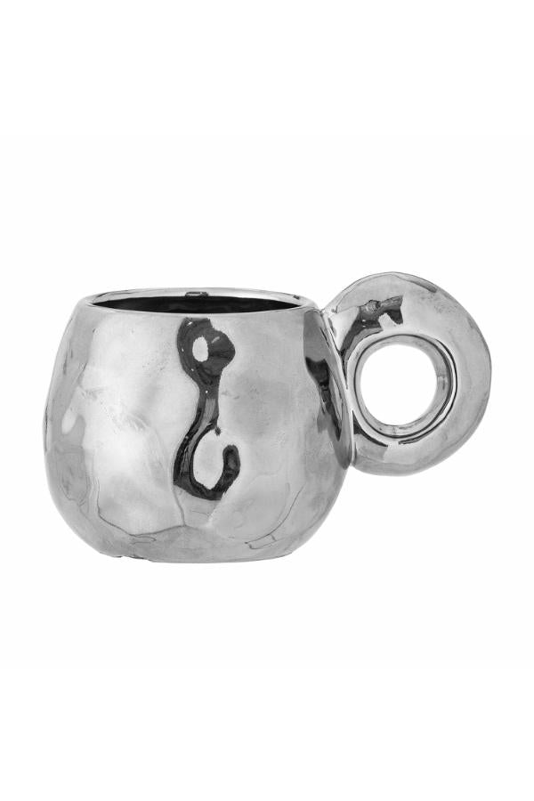 Bloomingville Shine Cup, Silver, Stoneware