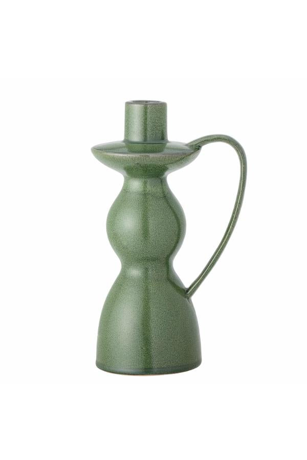 Bloomingville Fija Candle Holder, Green, Stoneware