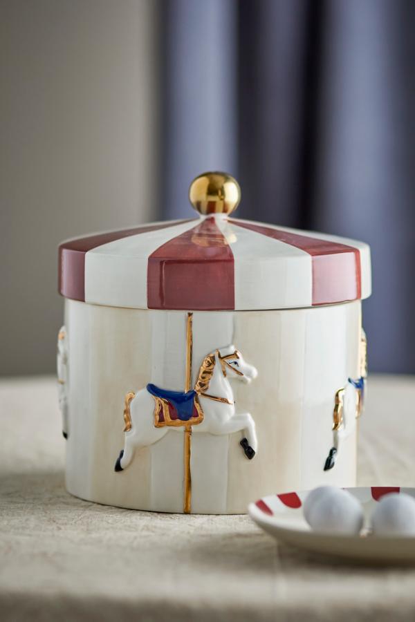 Bloomingville Merry-go-round Jar w/Lid, Multi, Stoneware
