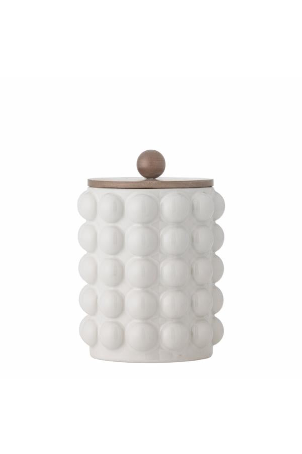 Creative Collection Madge Jar w/Lid, White, Stoneware