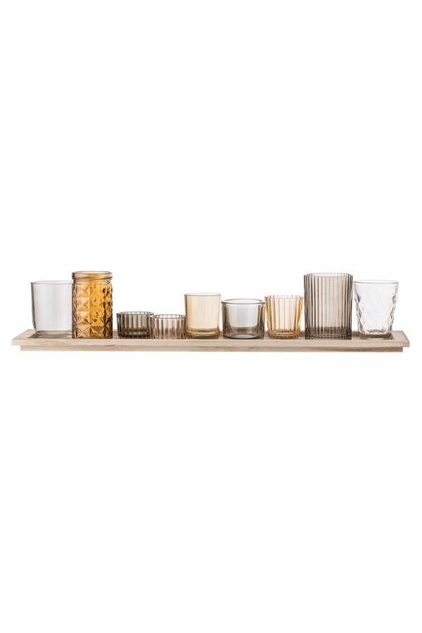 Bloomingville Sanga Tray w/Votive, Brown, Glass