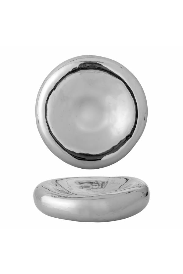 Bloomingville Shine Bowl, Silver, Stoneware