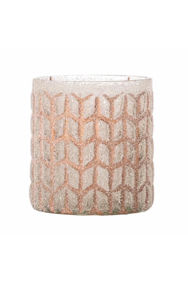 Bloomingville Esther Votive, Rose, Recycled Glass