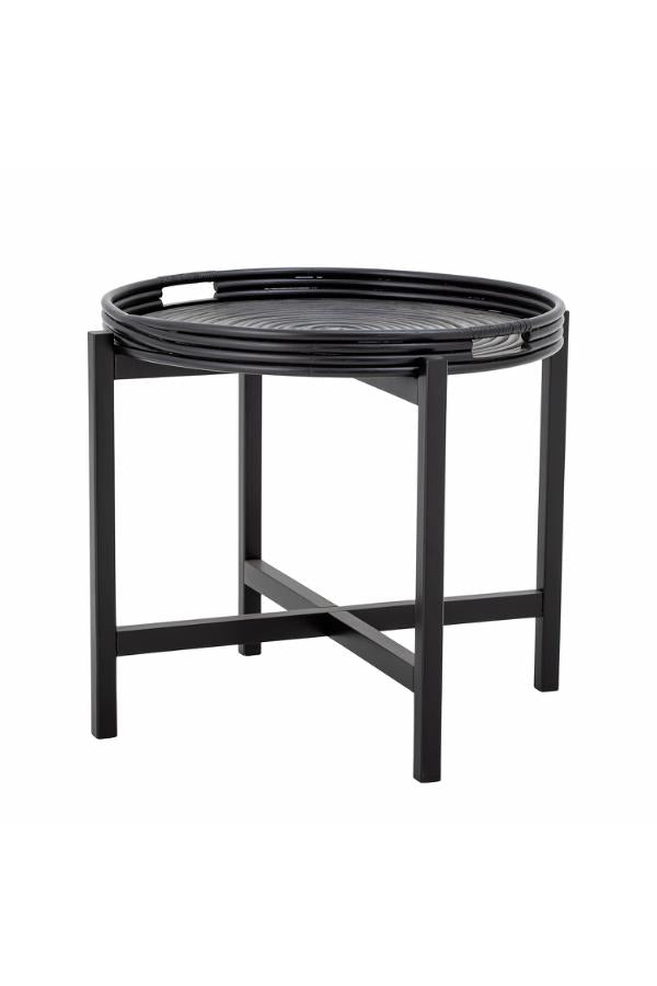Bloomingville Milli Tray Table, Black, Rattan