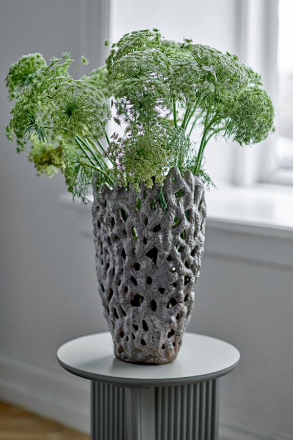 Bloomingville Eunice Deco Vase, White, Stoneware
