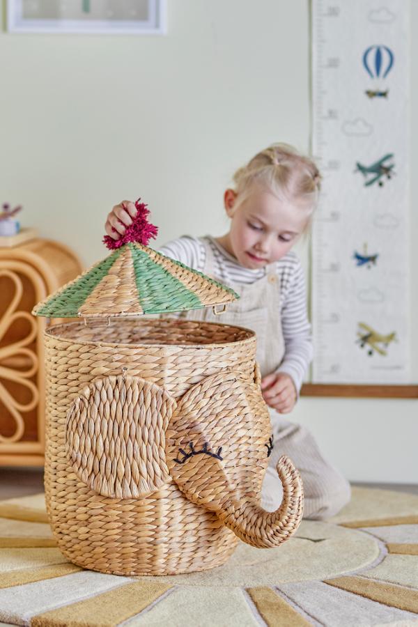 Bloomingville Mini Bobo Basket w/Lid, Nature, Water Hyacinth