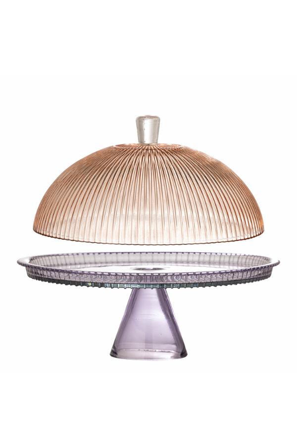 Bloomingville Tayo Cake Tray w/Dome, Multi, Glass