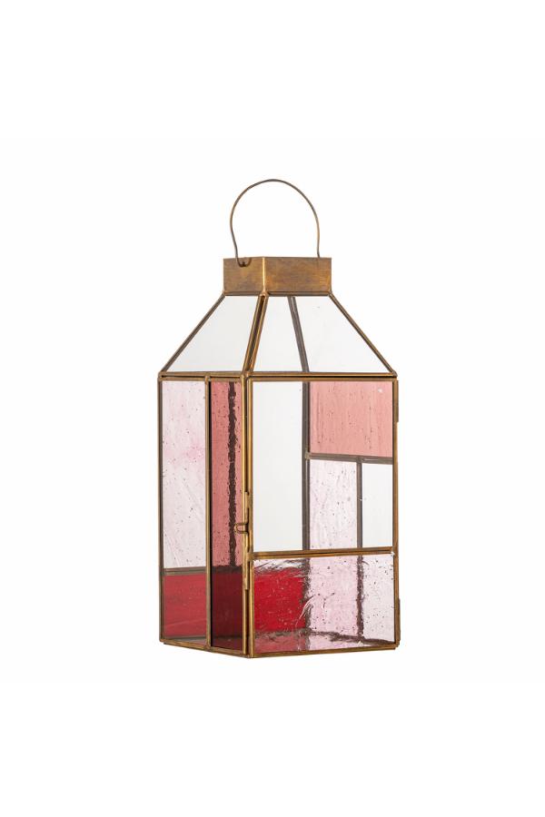 Bloomingville Drew Lantern, Rose, Glass