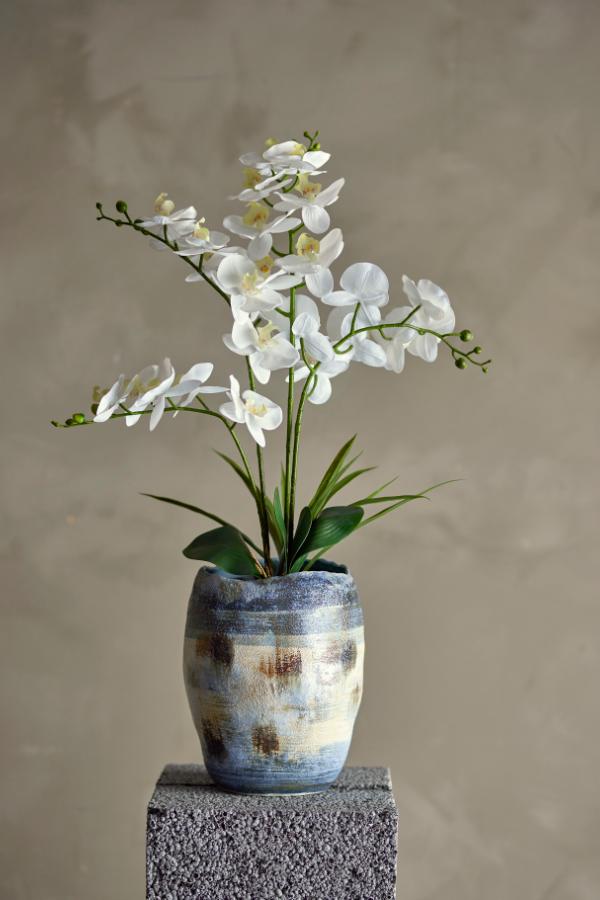 Bloomingville Orchid Plant, White, Artificial Flowers
