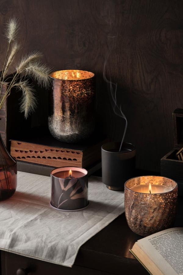 Illume Woodfire Vanity Tin Candle, Brown,