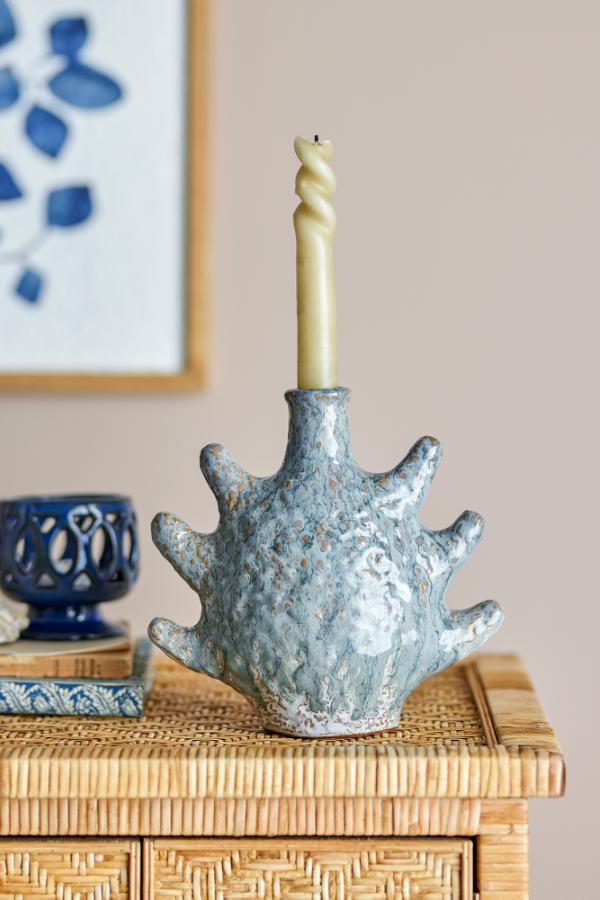 Creative Collection Bridget Candle Holder, Grey, Stoneware