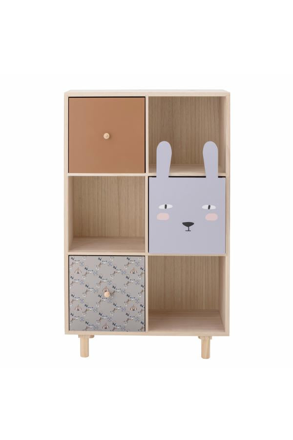 Bloomingville Mini Calle Bookcase w/Drawers, Multi, Paulownia