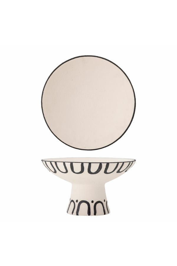 Bloomingville Mayotte Pedestal Bowl, Black, Stoneware