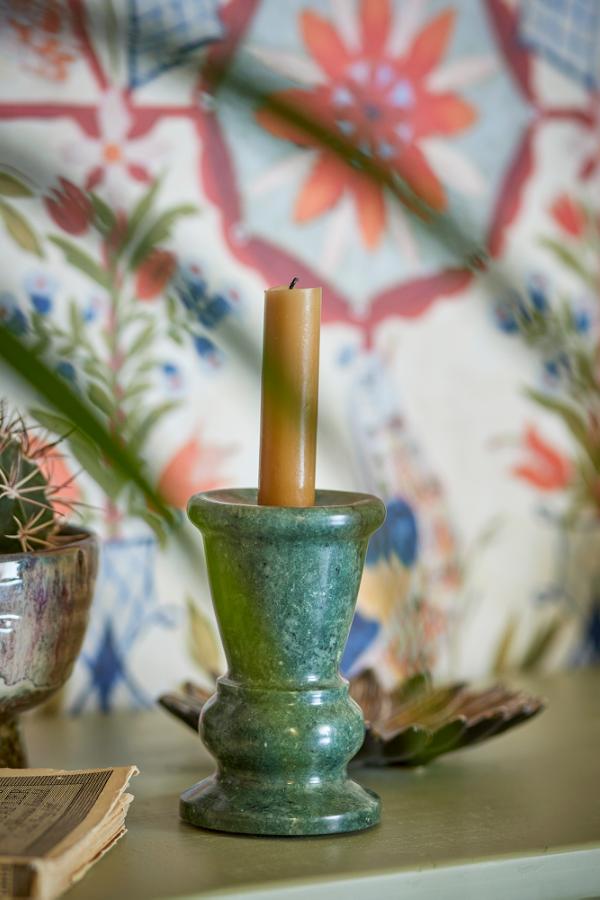 Creative Collection Sicilia Candle Holder, Green, Marble