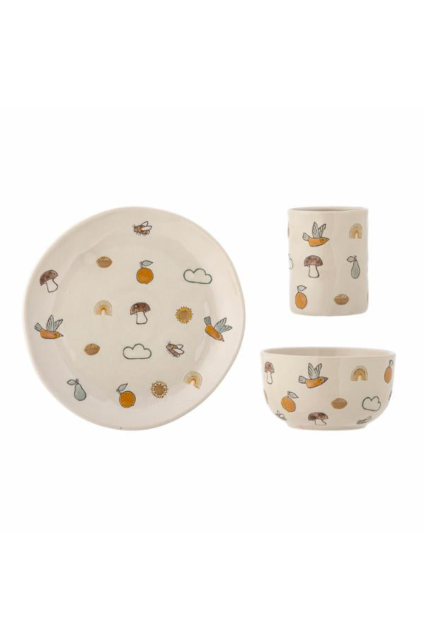 Bloomingville Mini Agnes Tableware Set, Multi, Stoneware