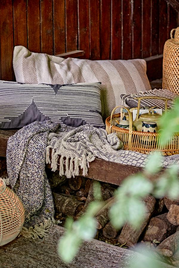 Bloomingville Brechia Cushion, Grey, Cotton