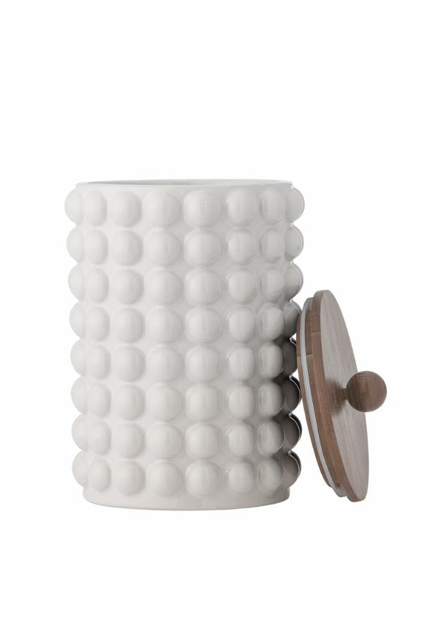 Creative Collection Madge Jar w/Lid, White, Stoneware