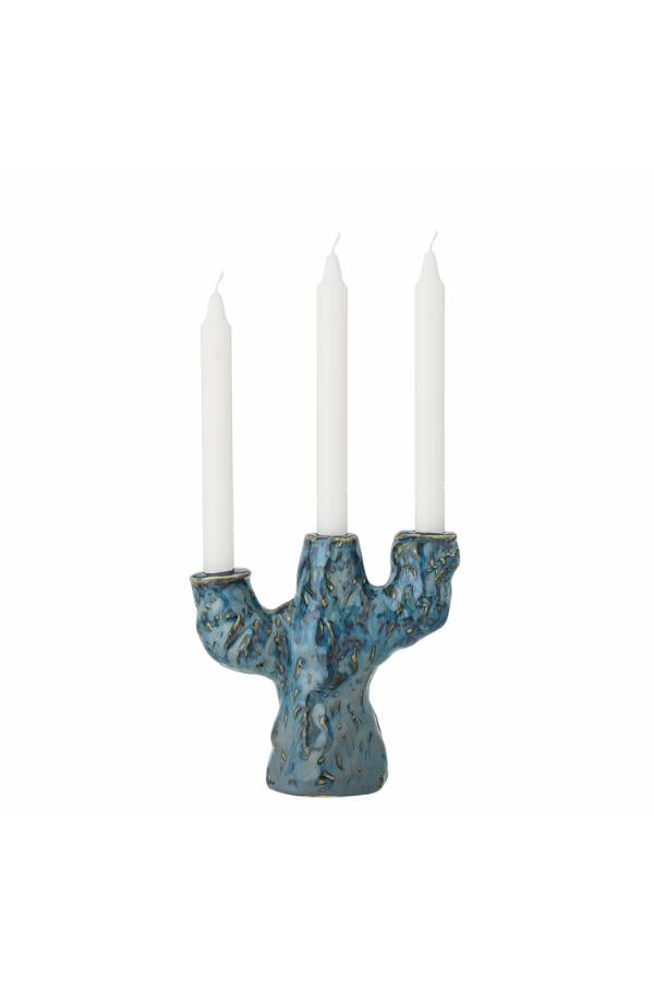 Creative Collection Tahoka Candle Holder, Blue, Stoneware